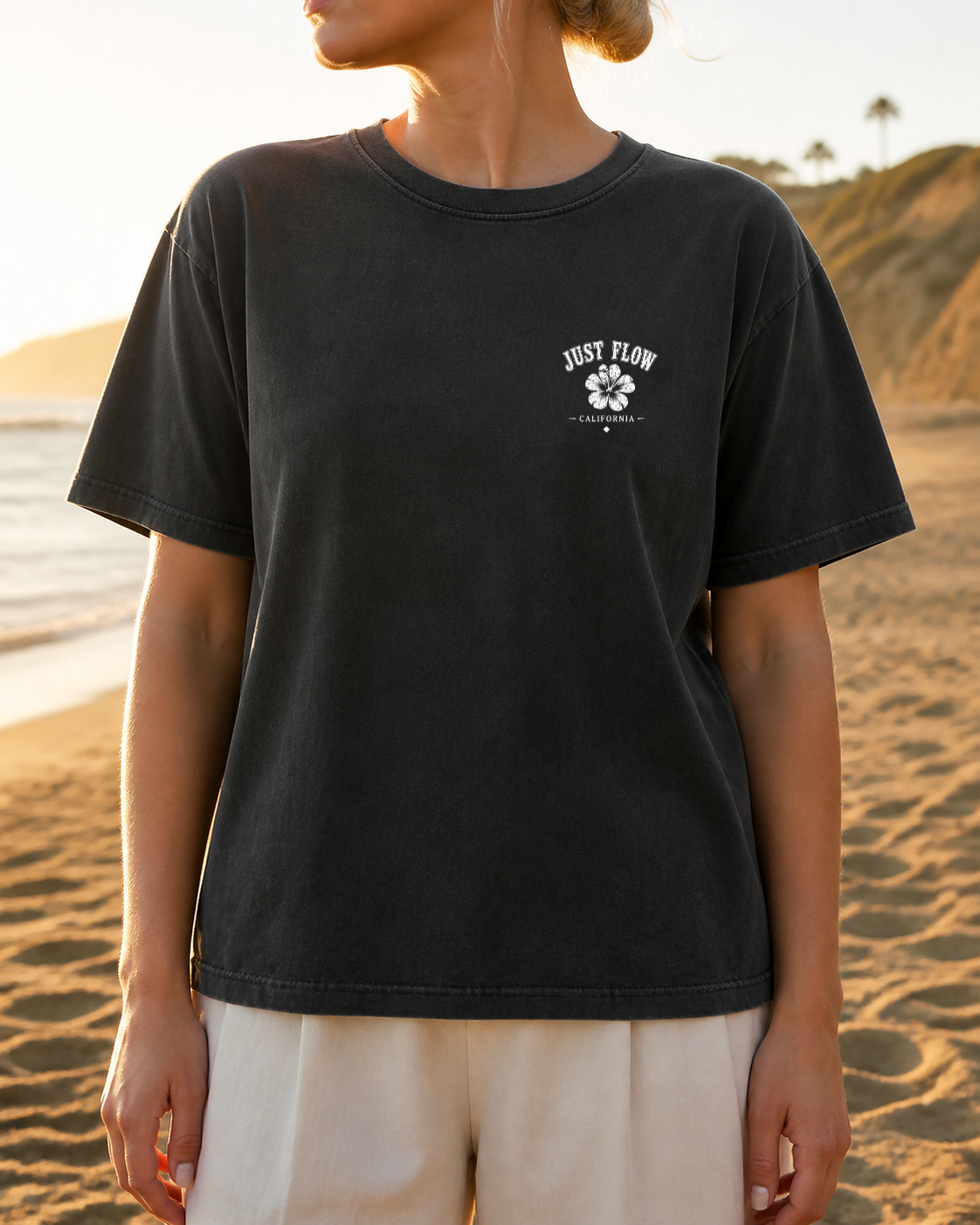 California Hibiscus Heavyweight Tee lifestyle