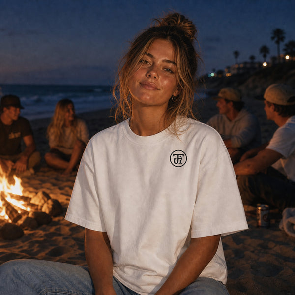 Just Flow Monogram Heavyweight Tee White lifestyle hero