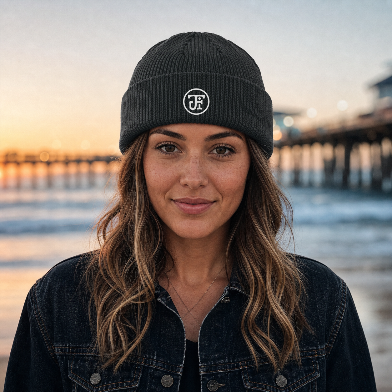 Embroidered Circle Monogram Cuff Beanie — Just Flow lifestyle