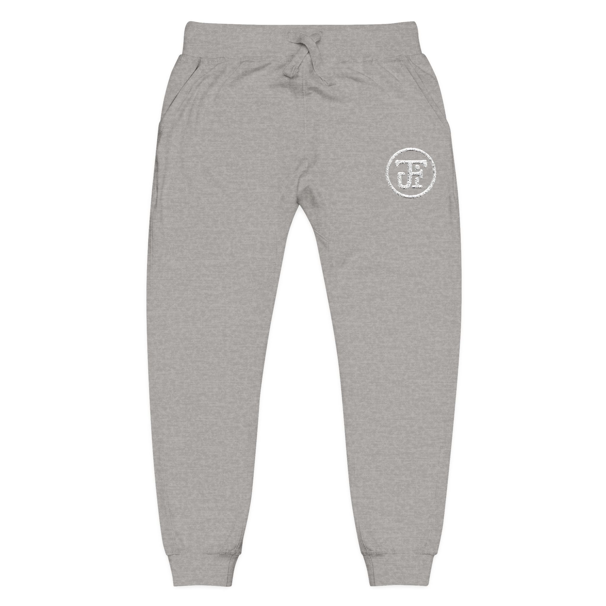 Monogram Fleece Sweatpants — Black / Carbon Grey