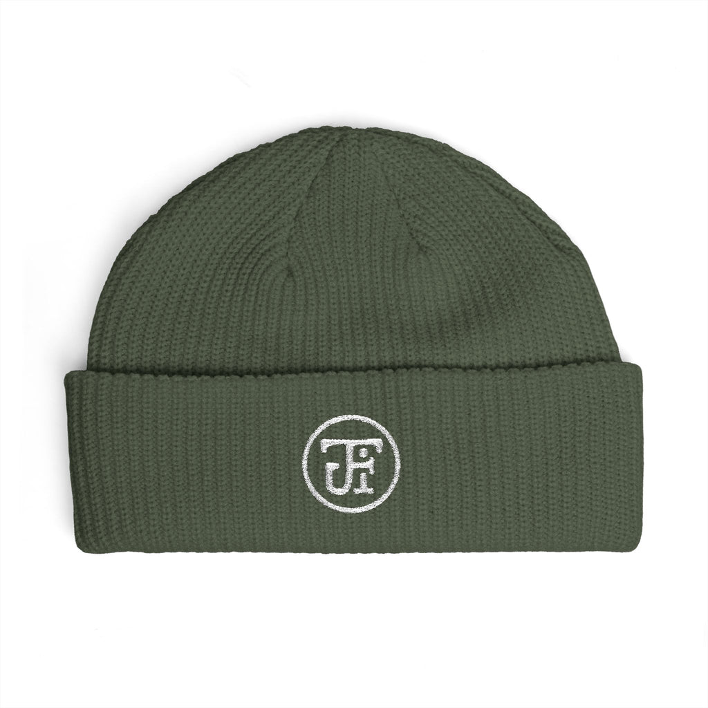 JFI Monogram Embroidered Cuff Beanie