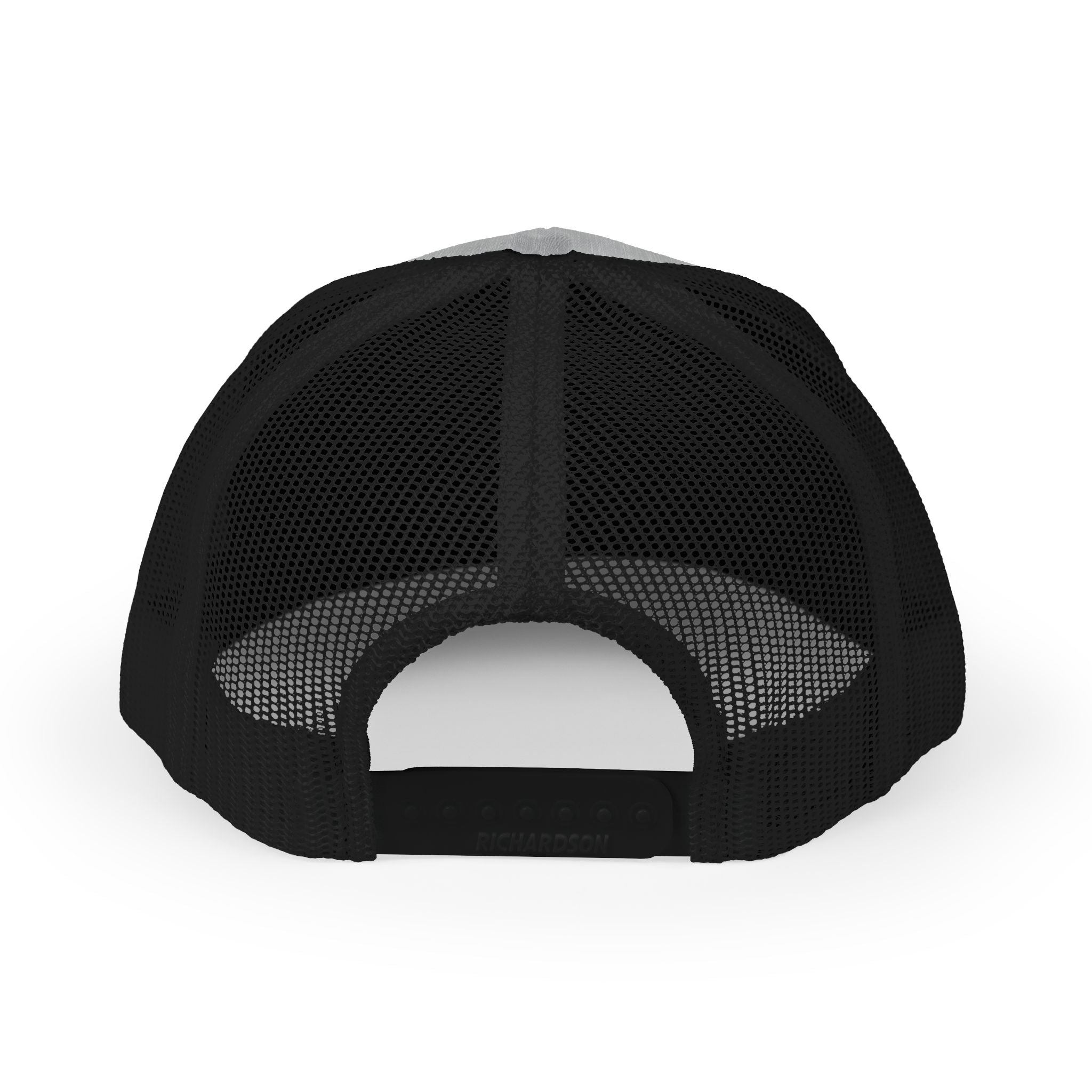 Embroidered Circle Logo Trucker Cap — Charcoal & Heather Grey Snapback