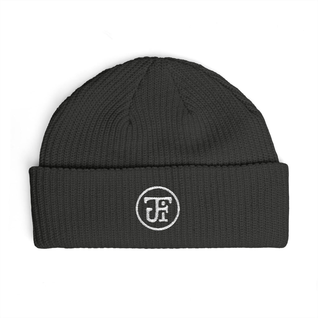 Embroidered Circle Monogram Cuff Beanie