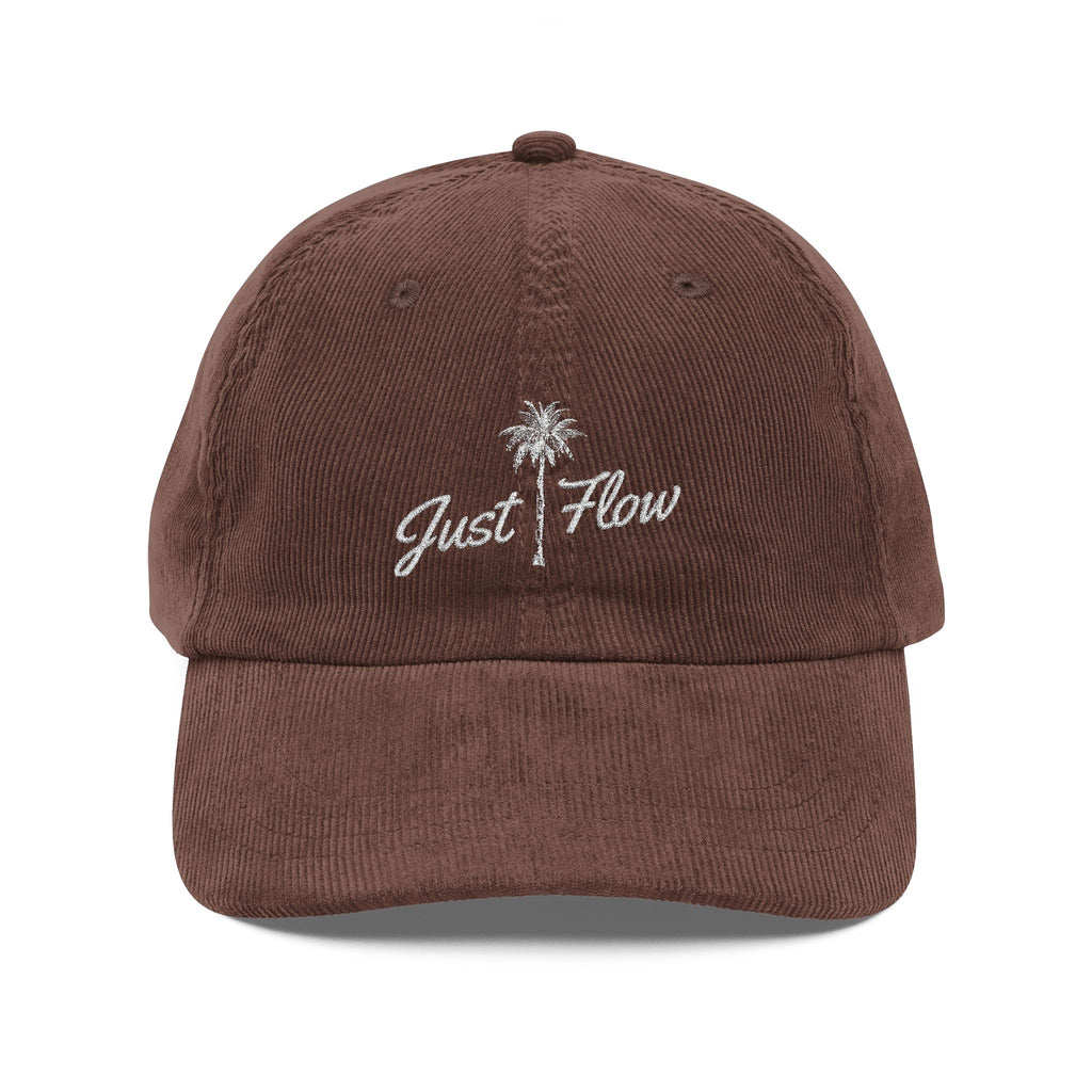 Palm Script Embroidered Corduroy Cap