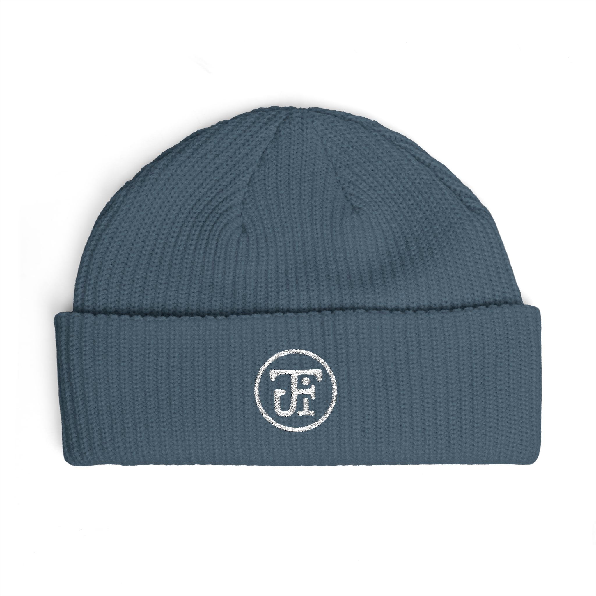 Embroidered Circle Monogram Cuff Beanie