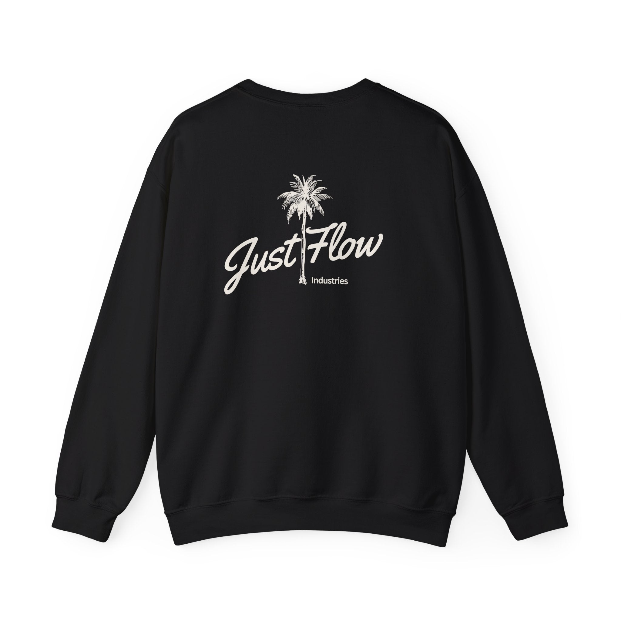 Palm Script Graphic Crew Sweatshirt — Black