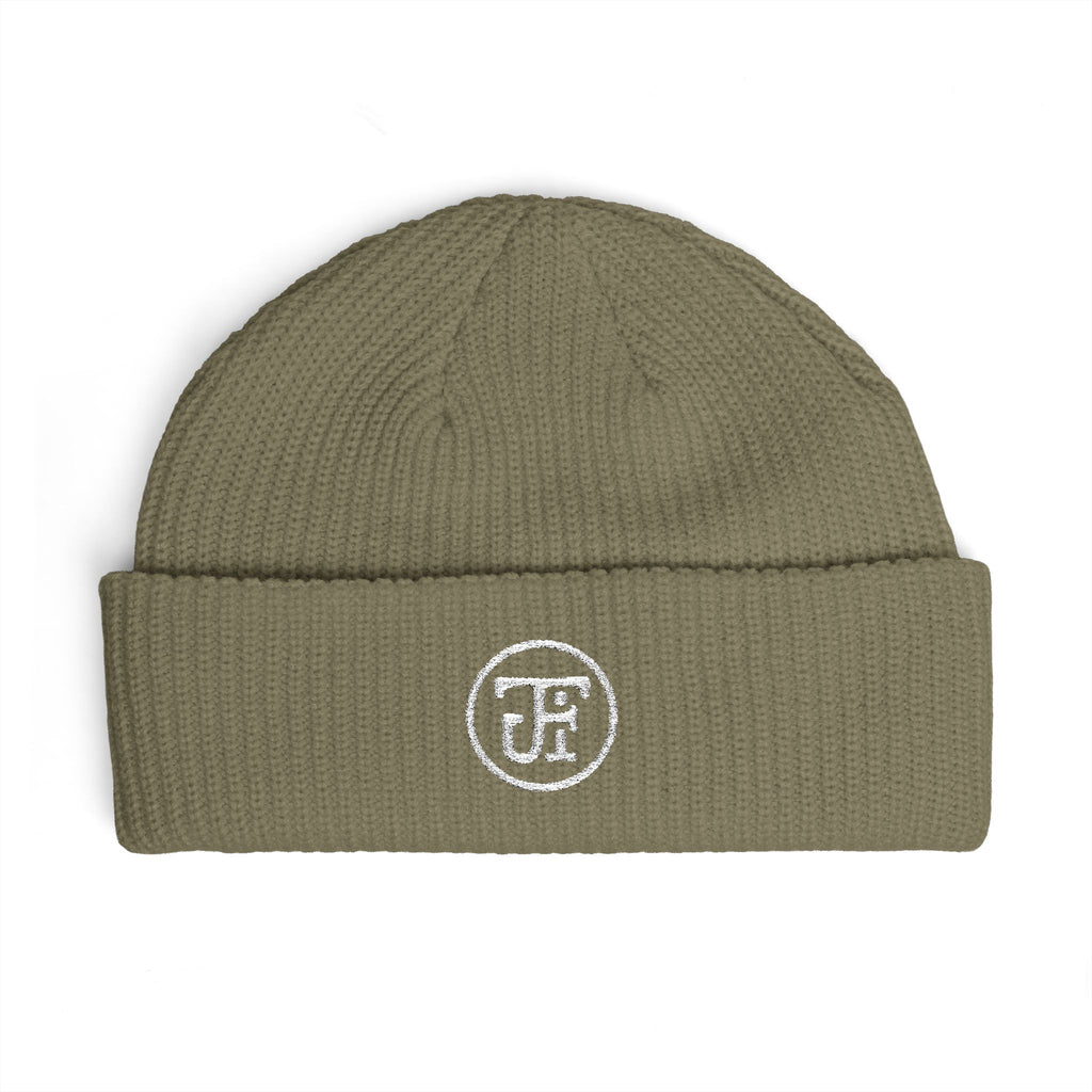 JFI Monogram Embroidered Cuff Beanie