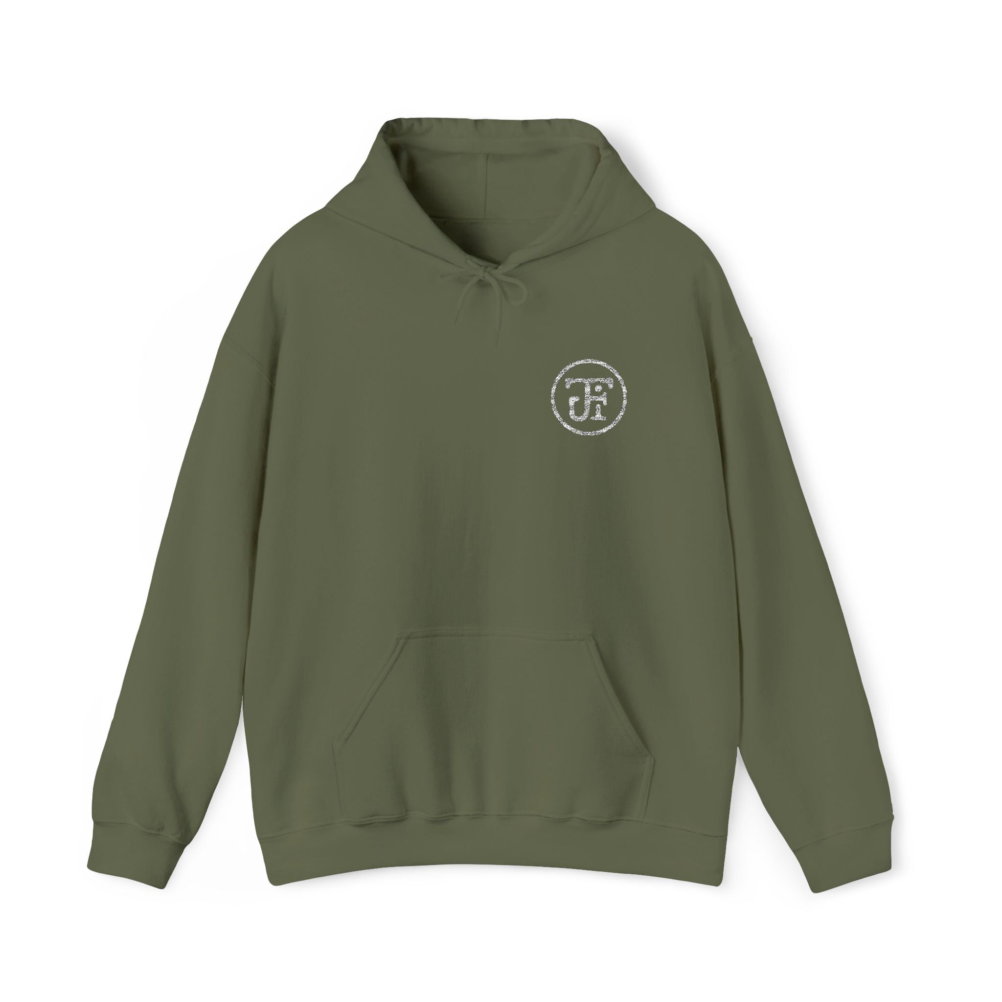 Monogram Hoodie — Black / Charcoal / Military Green
