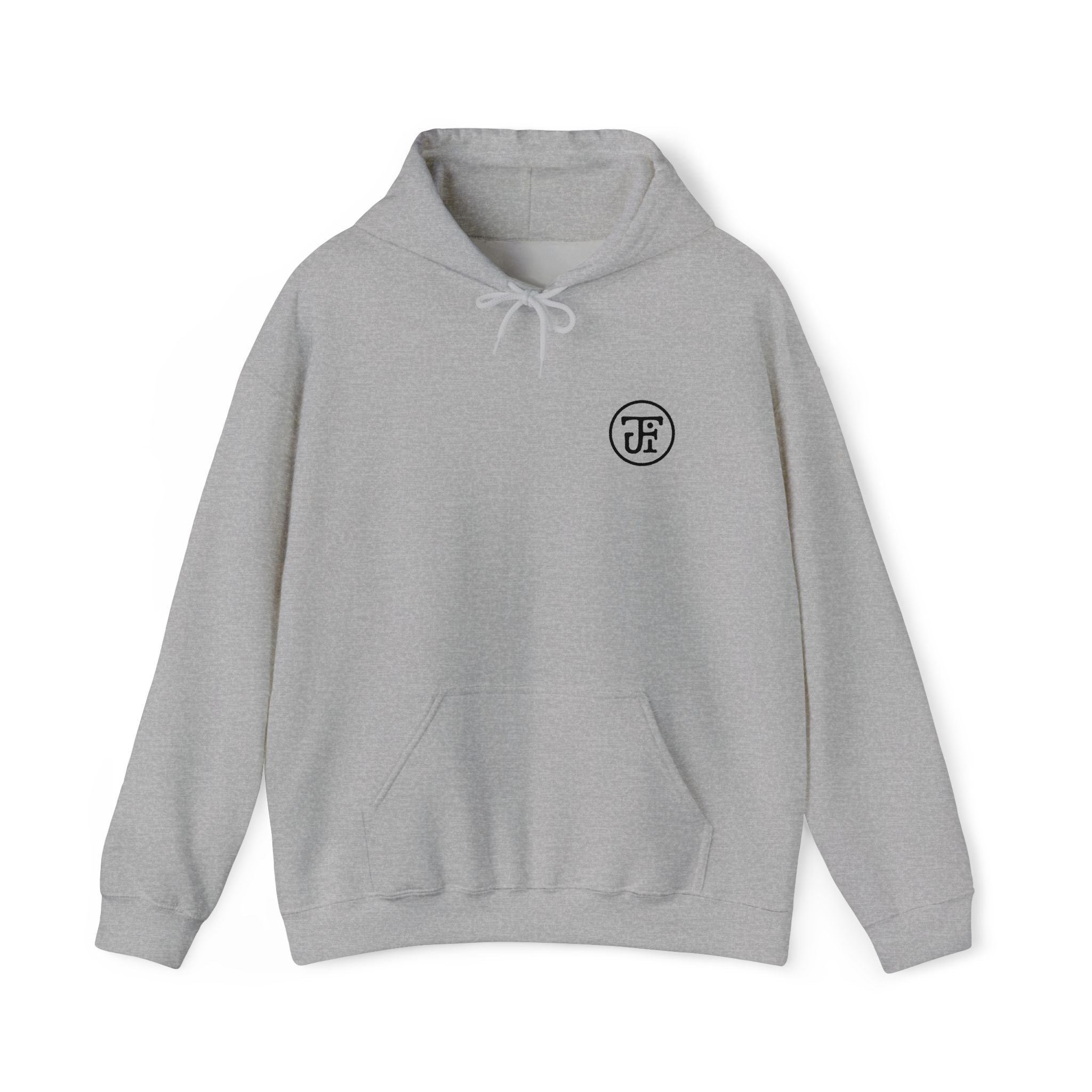 Monogram Embroidered Hoodie — Sport Grey