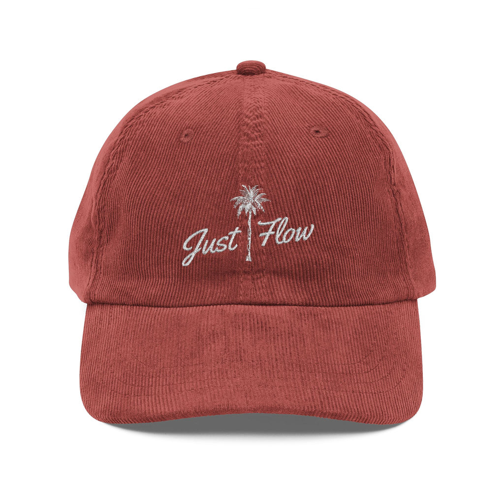 Palm Script Embroidered Corduroy Cap