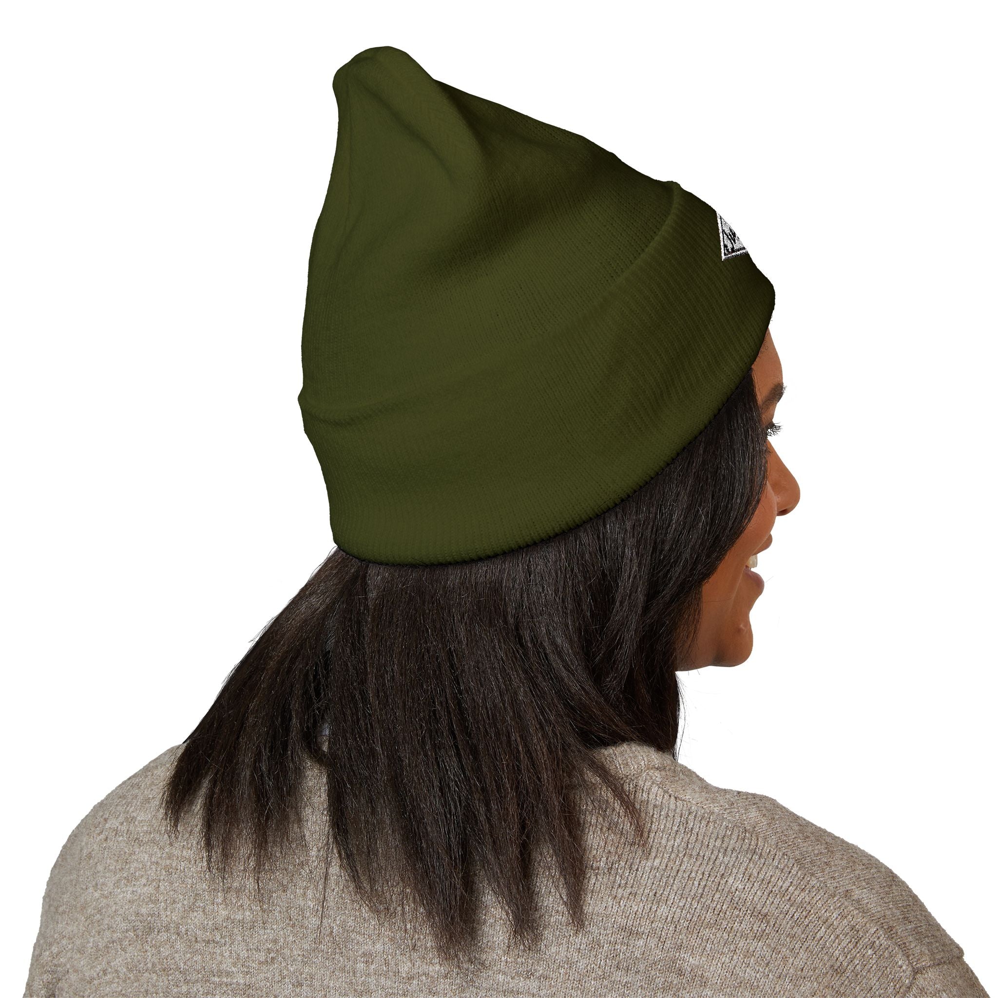 Embroidered Diamond Badge Beanie