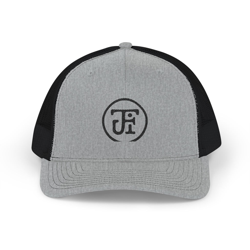 JFI Monogram Embroidered Snapback — Charcoal & Heather Grey