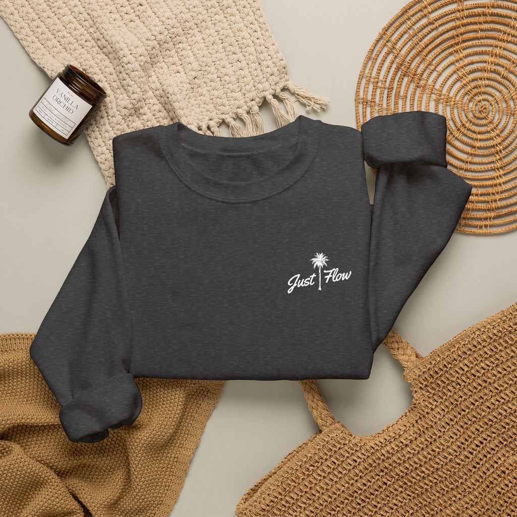 Minimal Black Crewneck Sweatshirt with Small Chest Logo