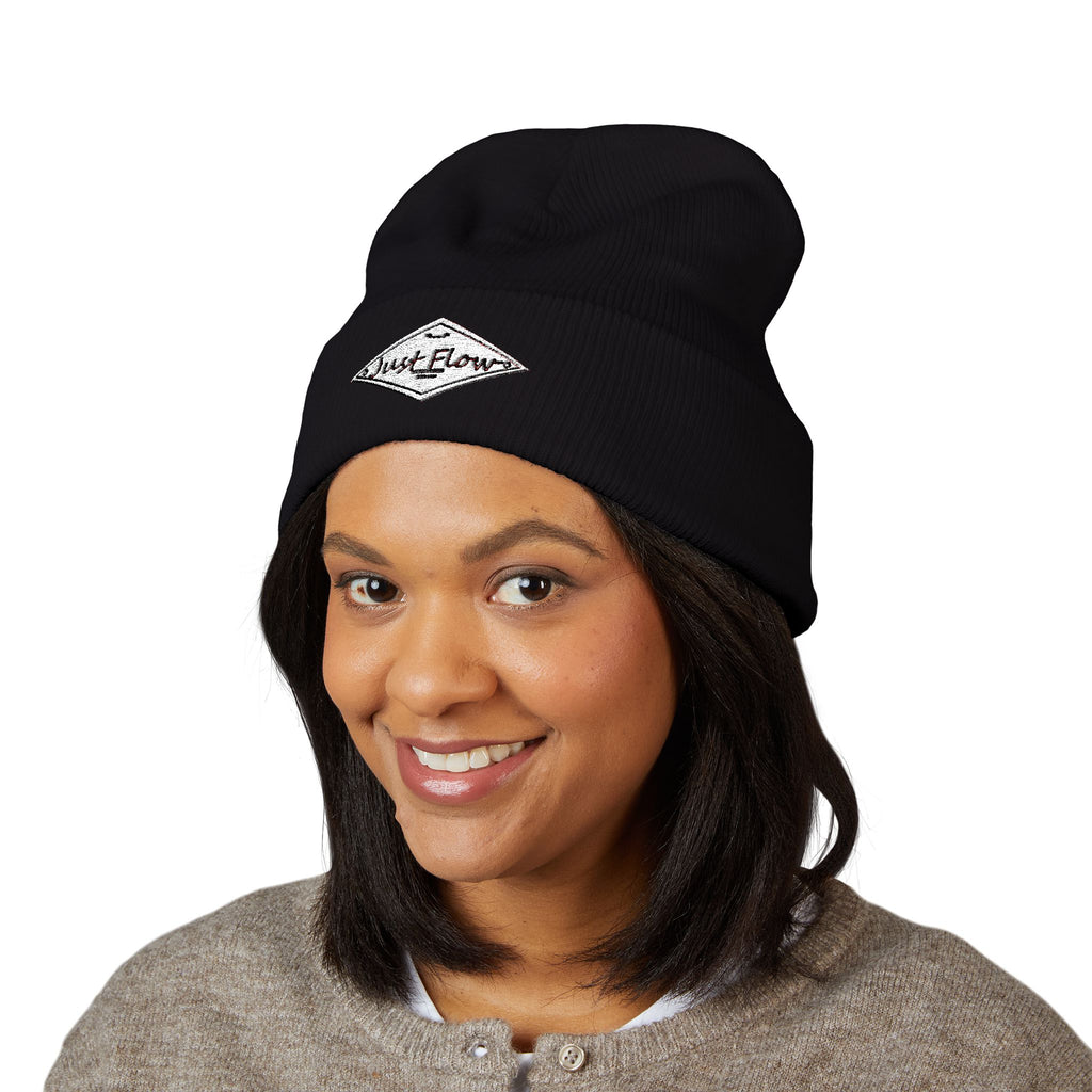 Embroidered Diamond Badge Beanie