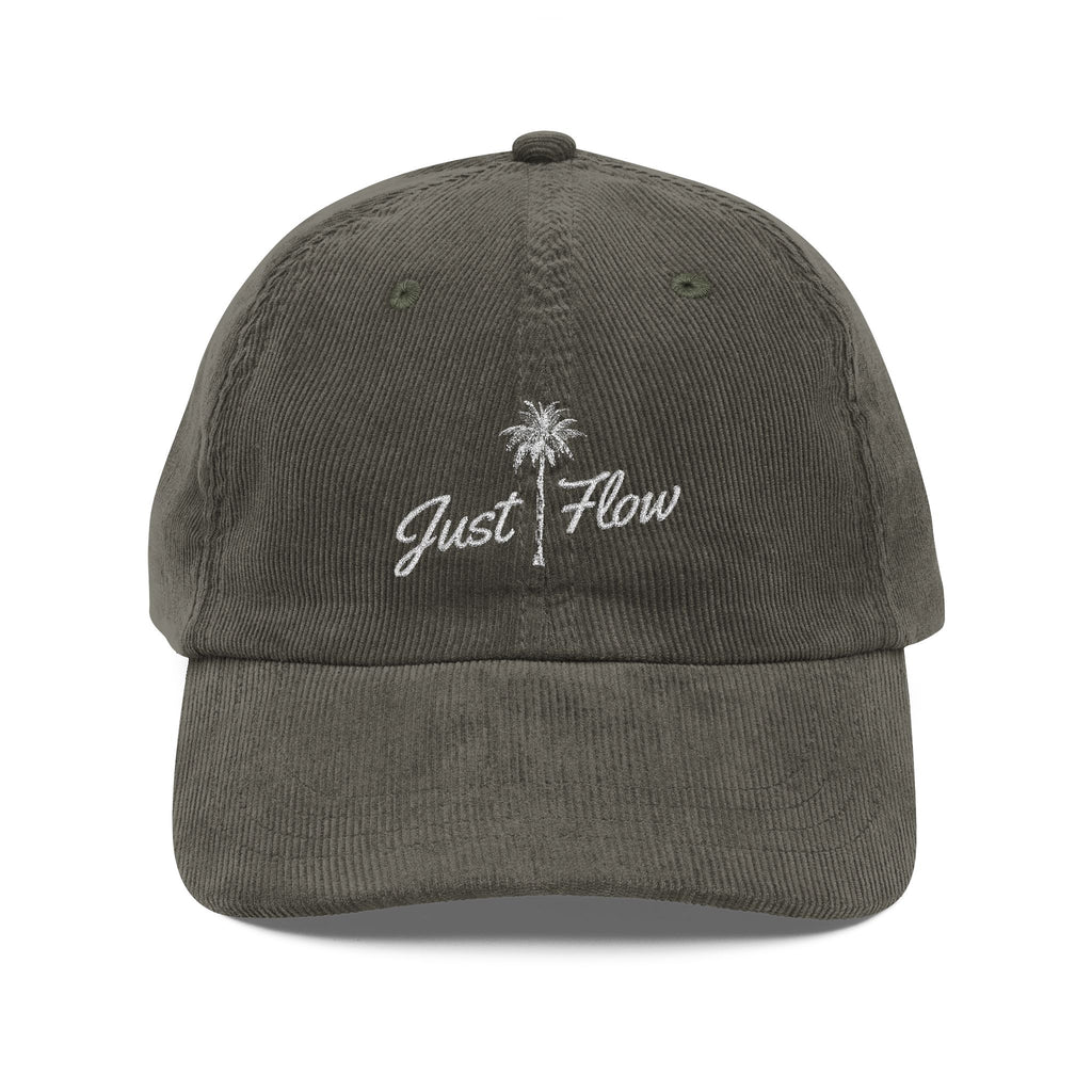 Palm Script Embroidered Corduroy Cap