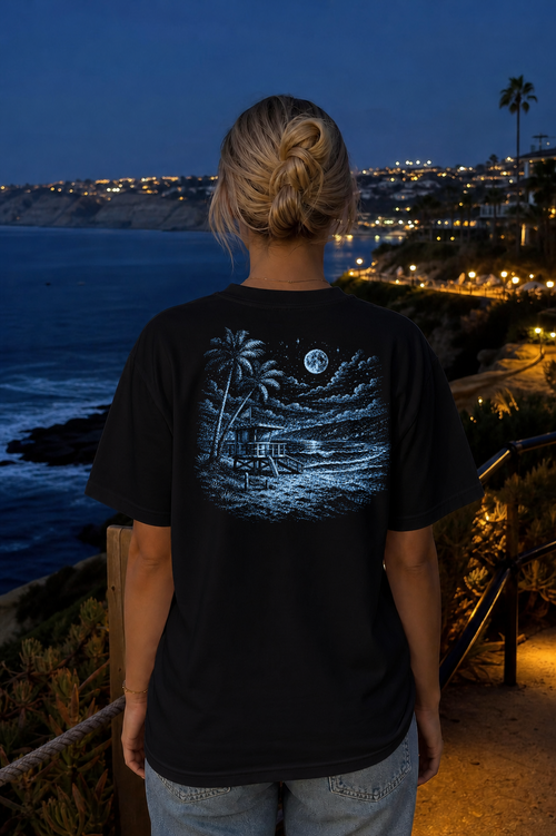 After Dark Lifeguard tee, blue scene lifestyle
