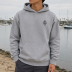 Vertical Wave Diamond DTF Hoodie with the black mark in Ash, front