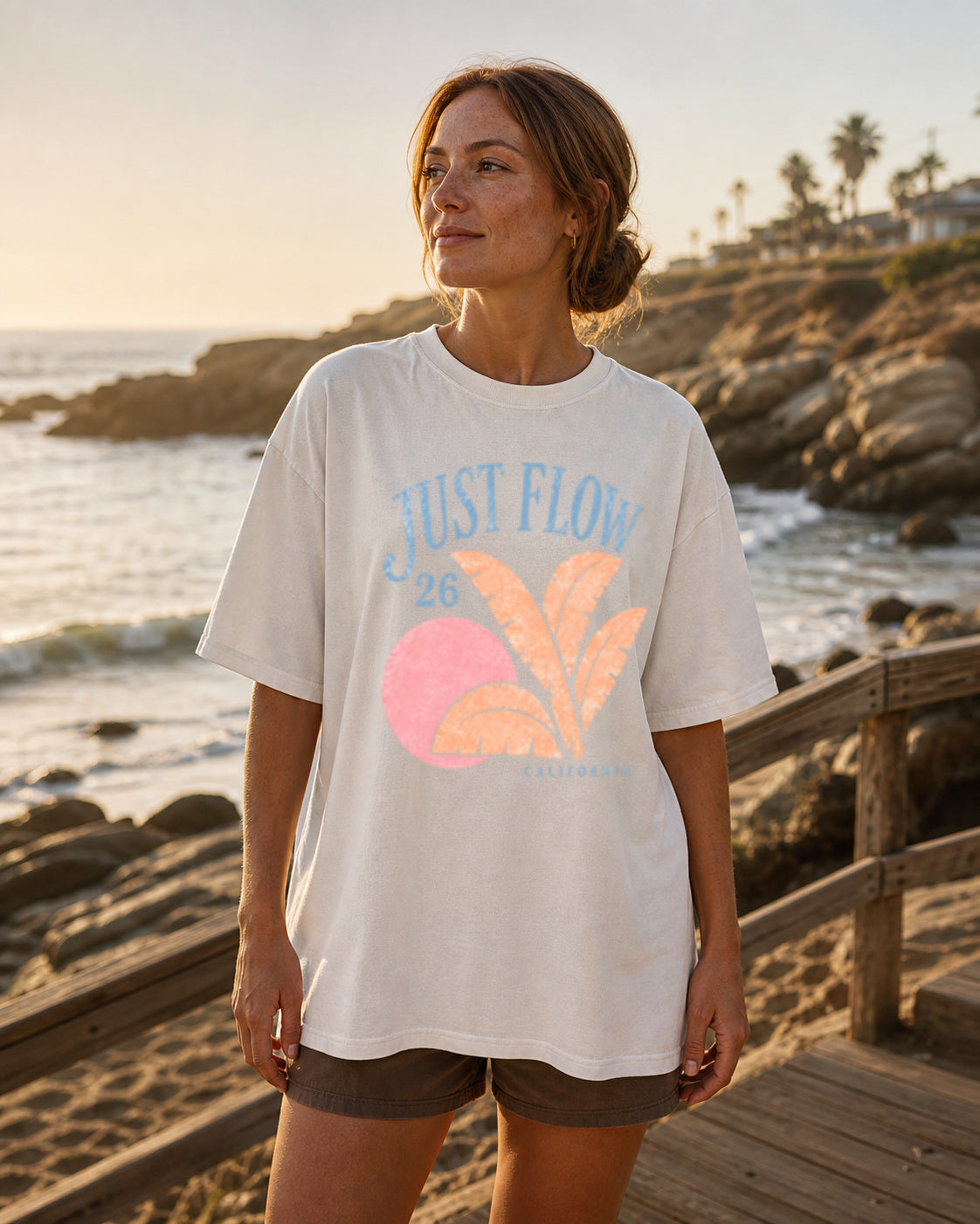 Retro graphic oversized tee, San Diego streetwear