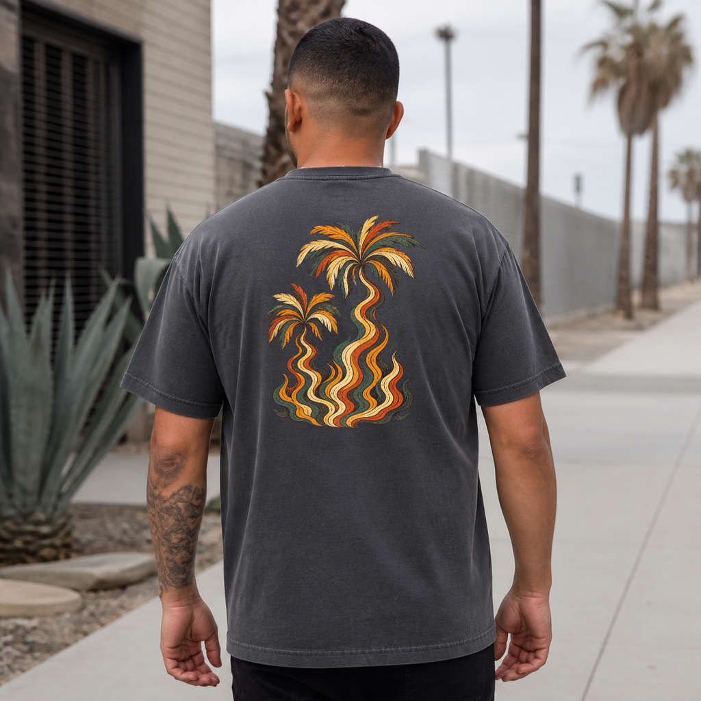Palm Smoke Heavyweight Tee back lifestyle