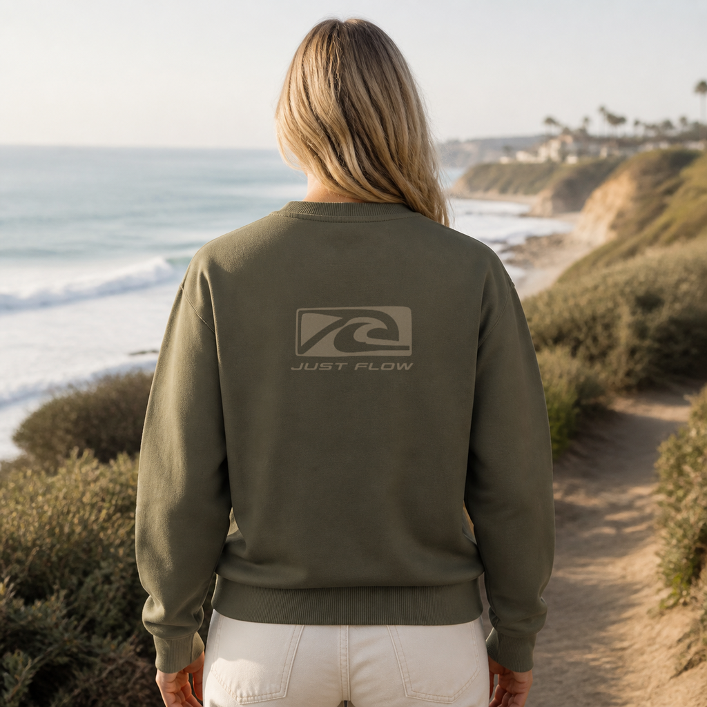 Wave Badge Crew Sweatshirt back lifestyle