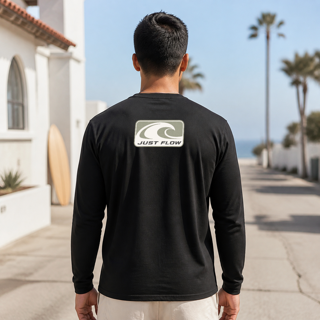 Wave Badge Long Sleeve Tee back lifestyle