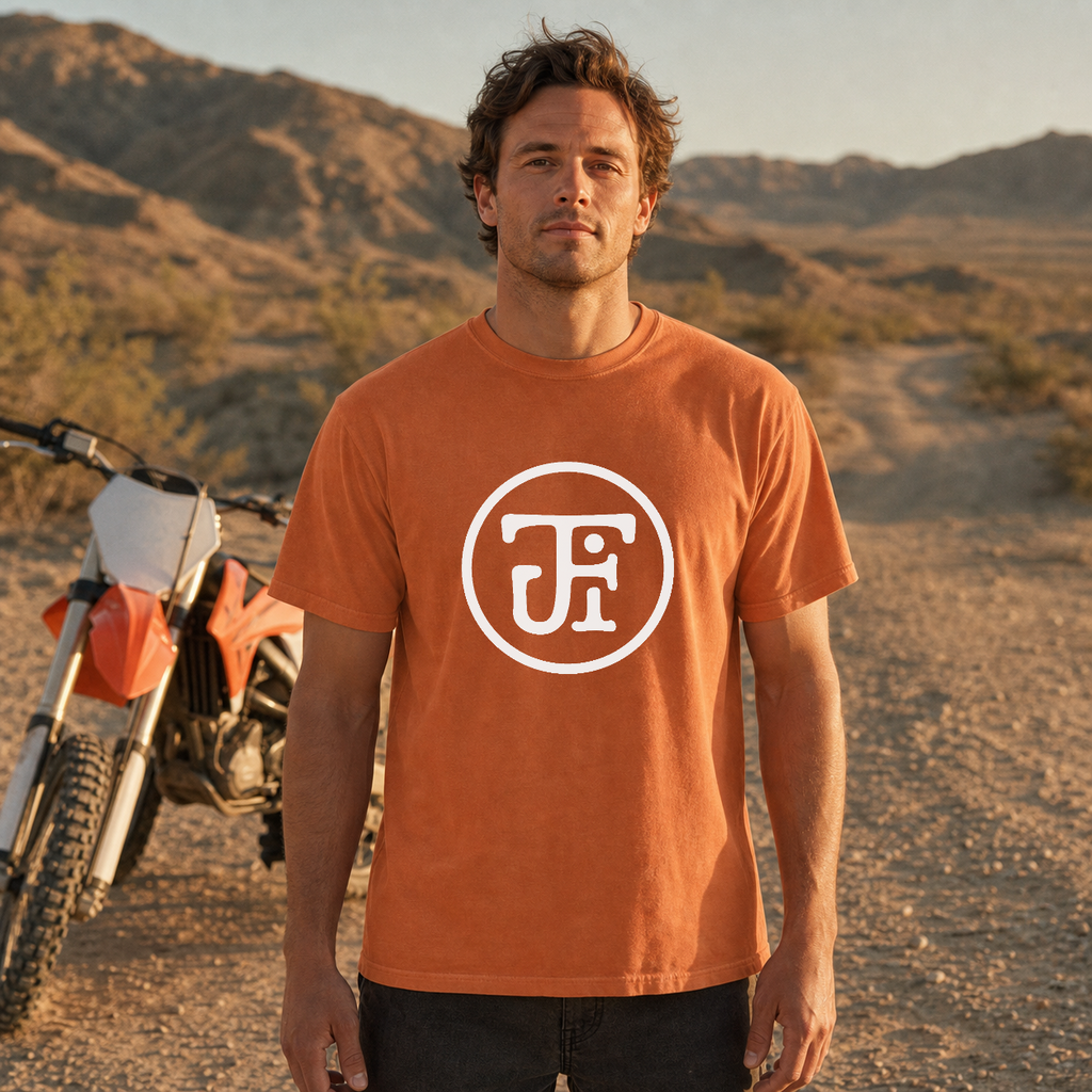 JFI Monogram DTF Heavyweight Tee in Yam, lifestyle