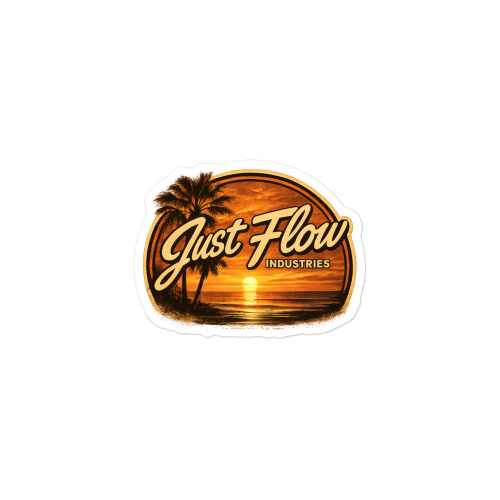 Golden Hour Sunset Badge oval sticker, 3 inch, product proof