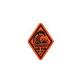 Vertical Wave Diamond sticker, black mark on orange, product proof