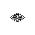 Horizontal Wave Diamond sticker, black mark on white, product proof