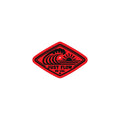Horizontal Wave Diamond sticker, black mark on red, product proof