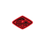 Horizontal Wave Diamond sticker, black mark on red, product proof