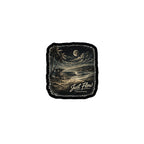 After Dark Lifeguard Tower sticker on a black contour, product proof
