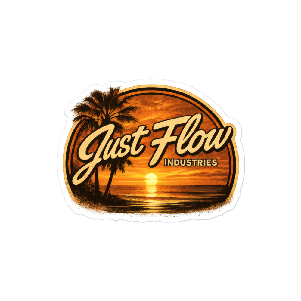 Golden Hour Sunset Badge oval sticker, 4 inch, product proof