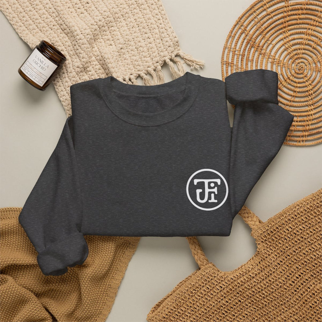 Monogram Crew Sweatshirt — Black / Dark Heather