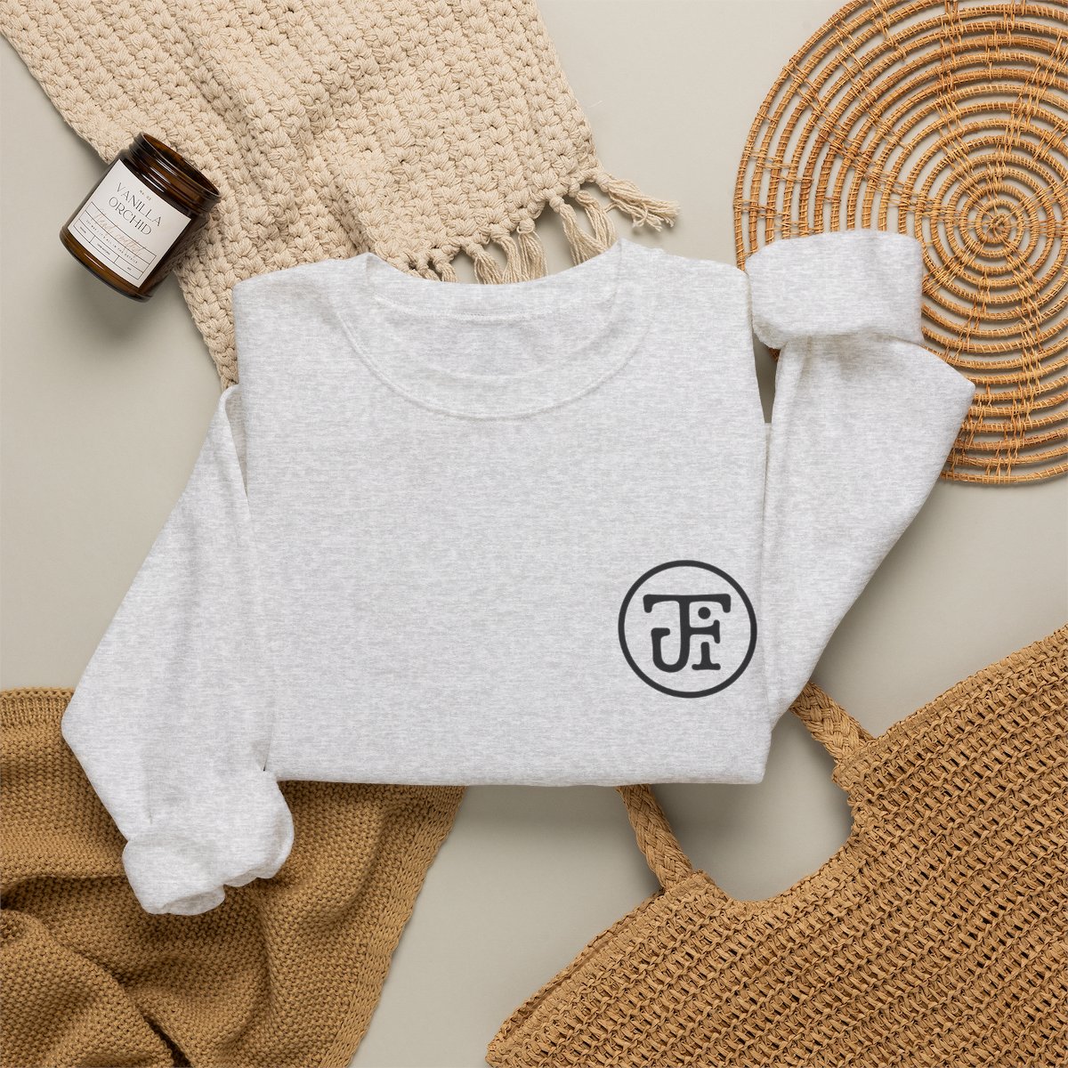 Monogram Crew Sweatshirt — Sport Grey / Ash