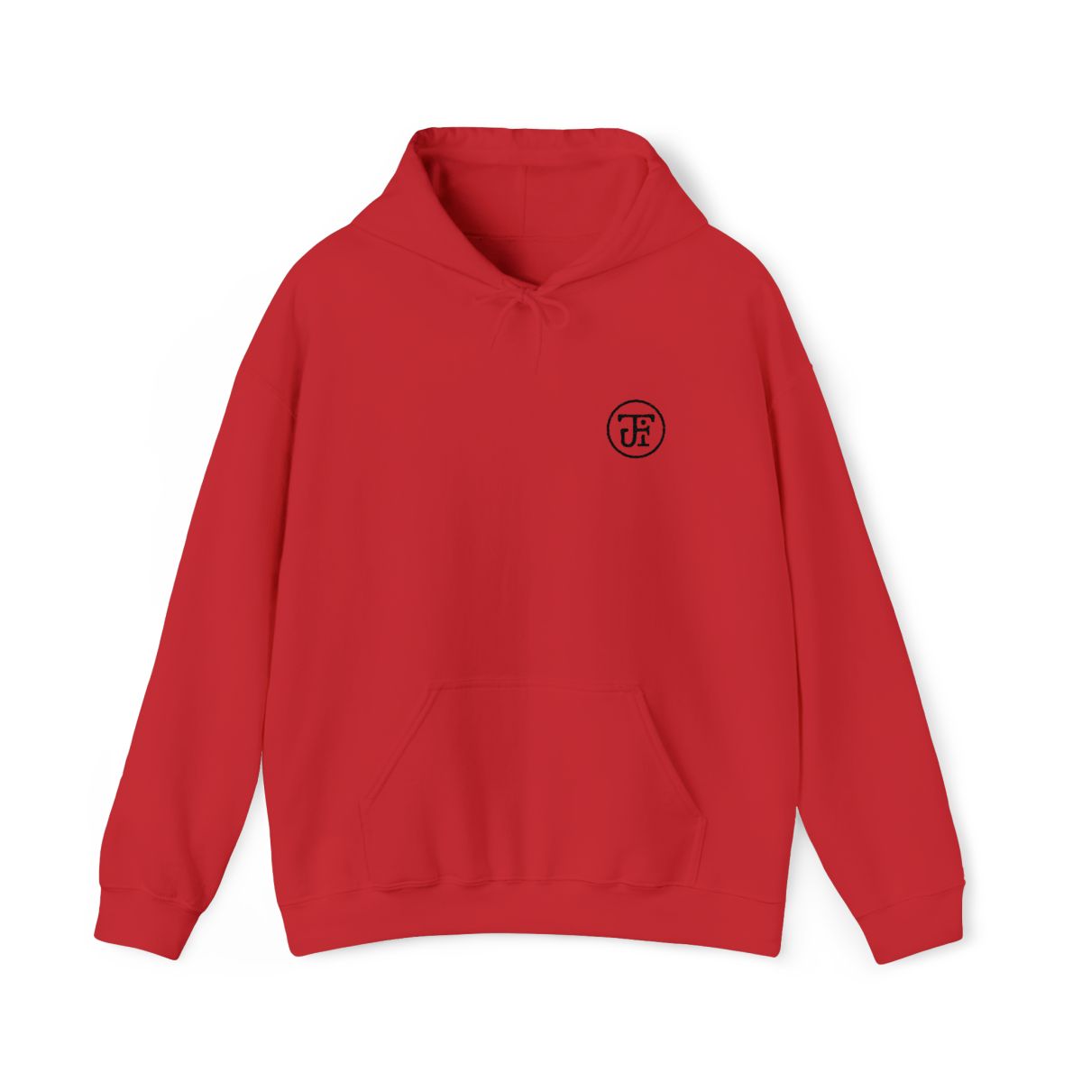 Monogram Embroidered Hoodie in Red, front
