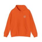 Monogram Embroidered Hoodie in Orange, front