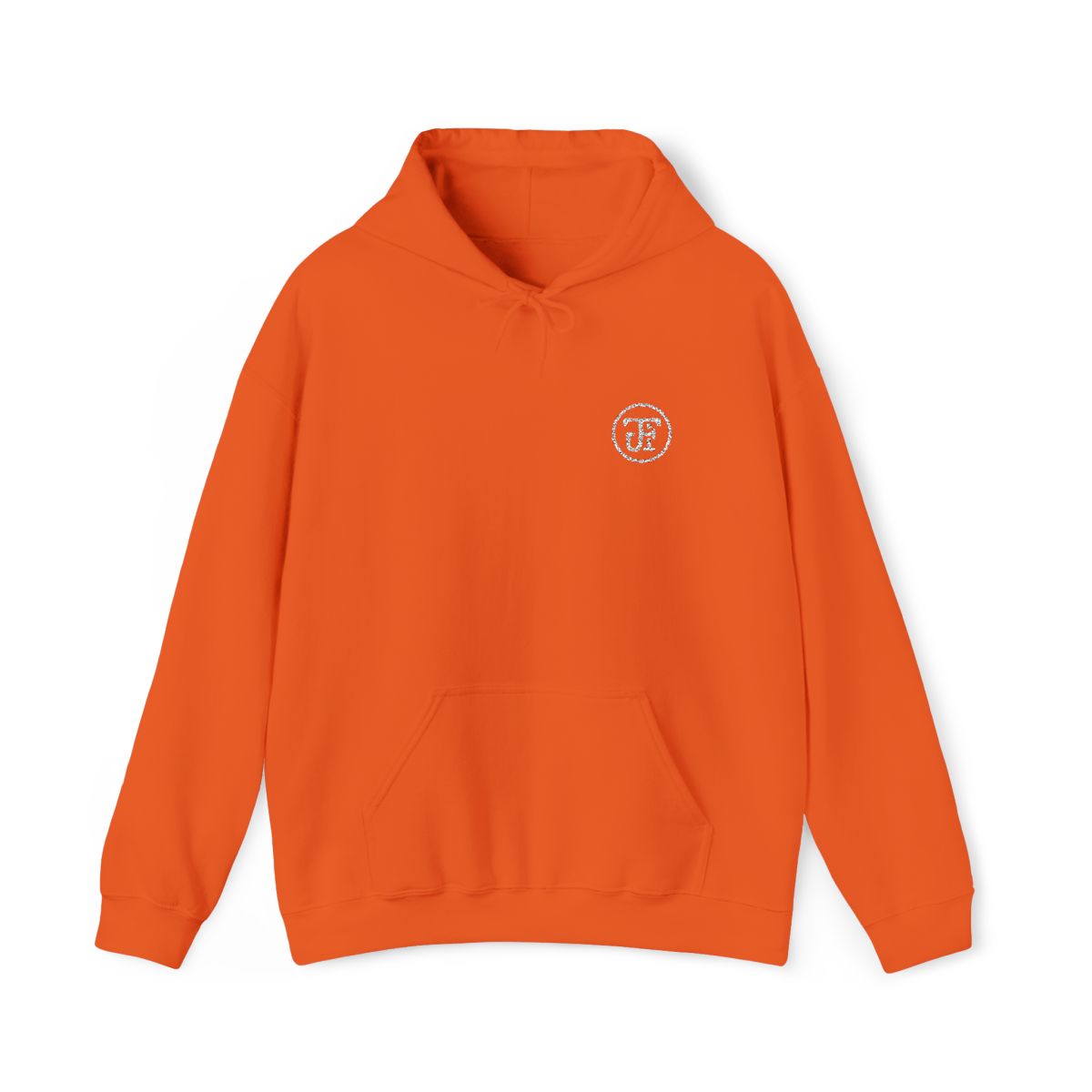 Monogram Embroidered Hoodie in Orange, front