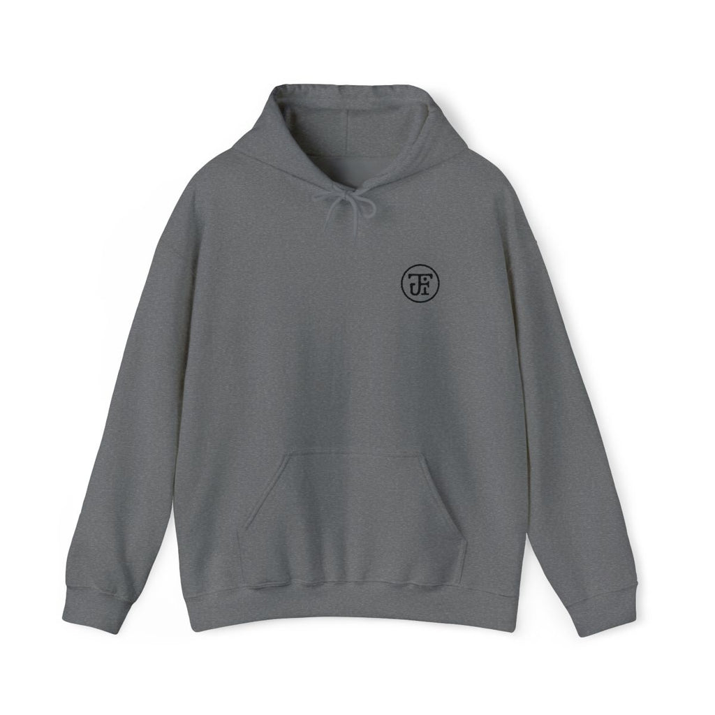Monogram Embroidered Hoodie in Graphite Heather, front