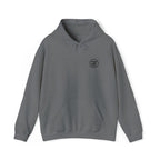 Monogram Embroidered Hoodie in Graphite Heather, front