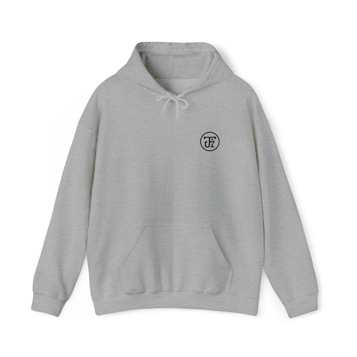 Monogram Embroidered Hoodie in Sport Grey, front