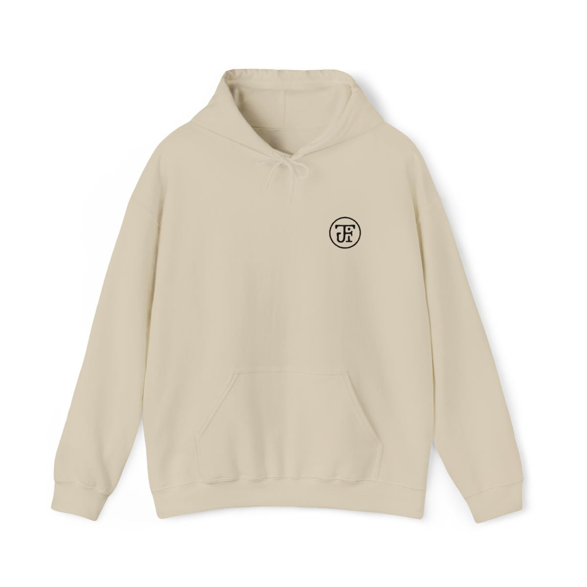 Monogram Embroidered Hoodie in Sand, front