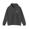Monogram Embroidered Hoodie in Dark Heather, front