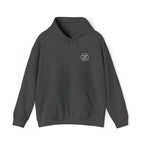 Monogram Embroidered Hoodie in Dark Heather, front