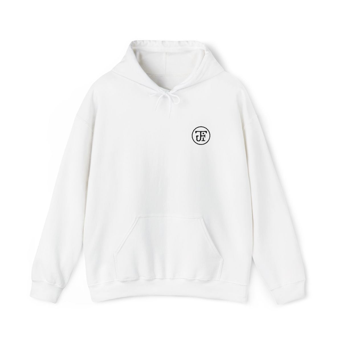 Monogram Embroidered Hoodie in White, front