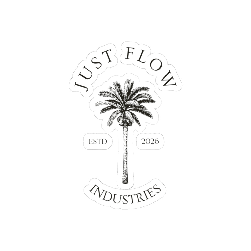 Palm emblem kiss-cut sticker — full ESTD 2026 mark