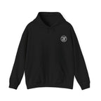 Just Flow Palm Script Hoodie Black front monogram