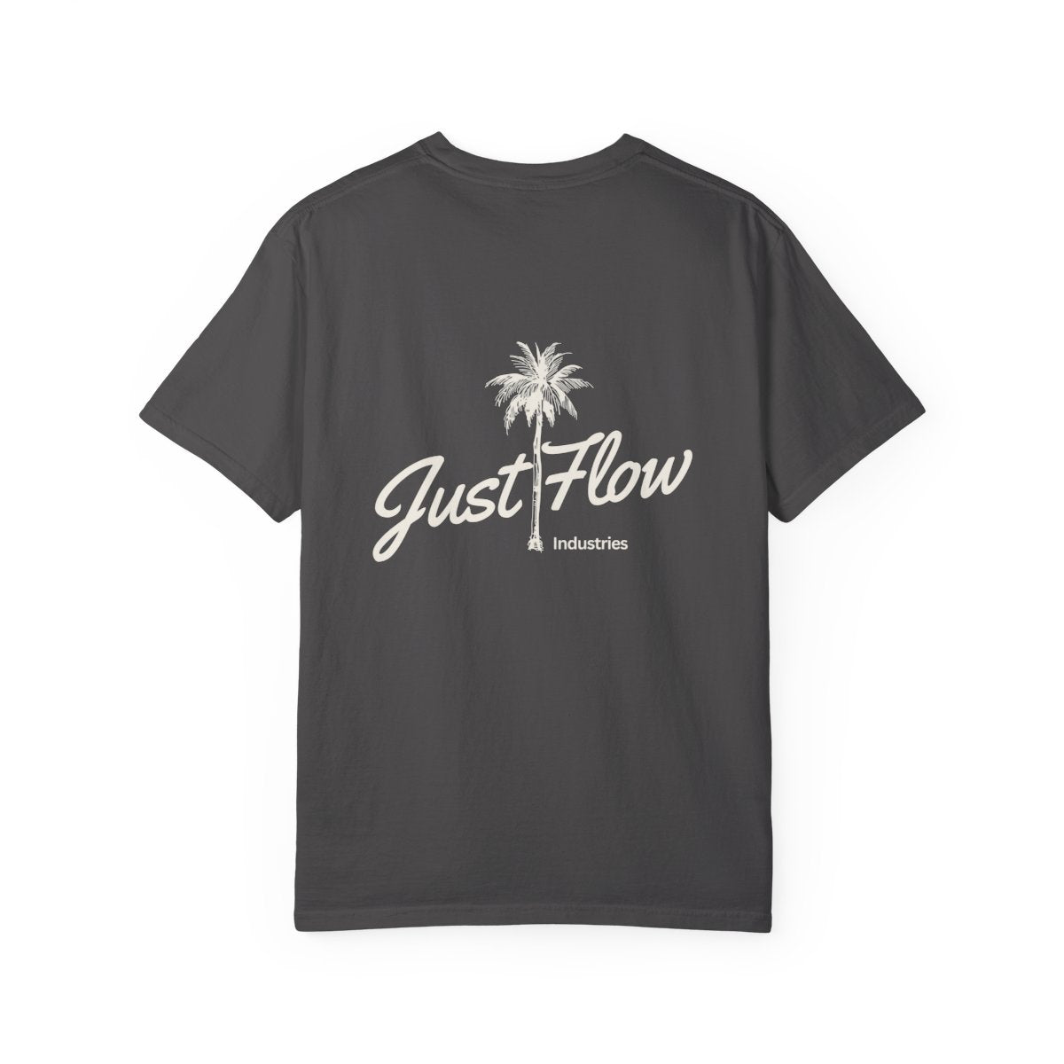 Palm Script Washed Tee — Graphite / Blue Jean