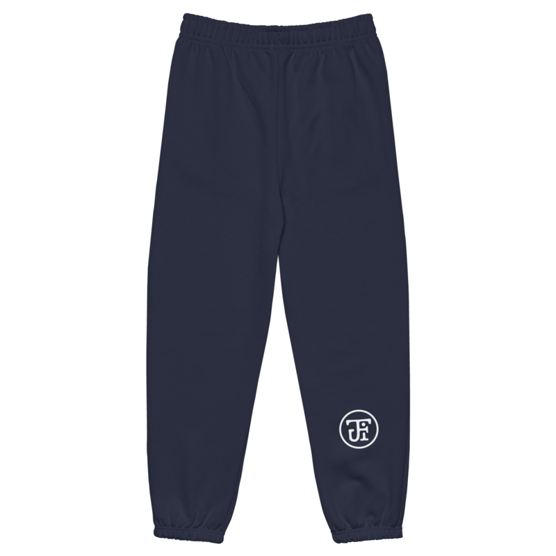 Monogram sweatpants Navy, back right leg monogram at mid-calf