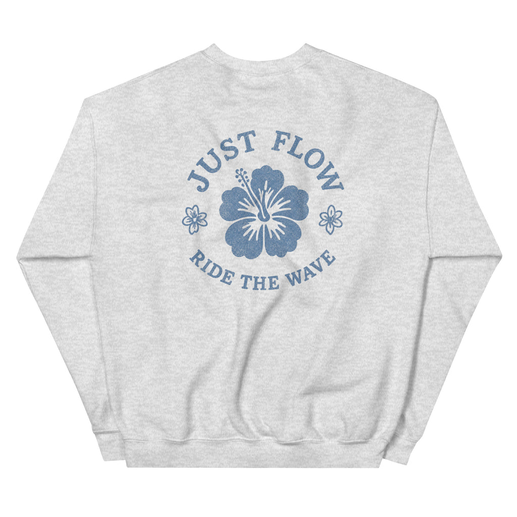 Ride the Wave Crew Sweatshirt - Women's in Ash, back print